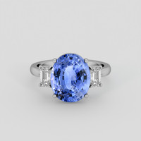 5.59 Ct. Blue Sapphire Ring, Platinum 950 1
