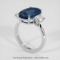 7.25 Ct. Blue Sapphire Ring, Platinum 950 2