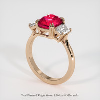 3.54 Ct. Ruby Ring, 14K Rose Gold 2