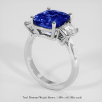 5.51 Ct. Blue Sapphire Ring, 10K White Gold 2