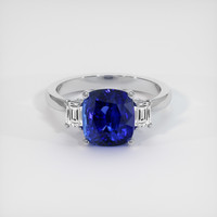 4.03 Ct. Blue Sapphire Ring, 10K White Gold 1