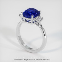 4.03 Ct. Blue Sapphire Ring, 10K White Gold 2