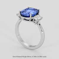 5.59 Ct. Blue Sapphire Ring, 10K White Gold 2