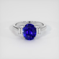 4.18 Ct. Blue Sapphire Ring, 14K White Gold 1