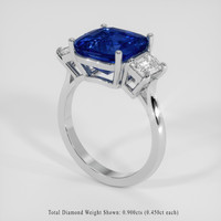 4.96 Ct. Blue Sapphire Ring, 14K White Gold 2