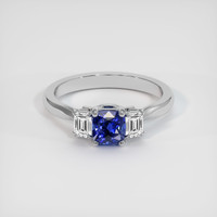 1.09 Ct. Blue Sapphire Ring, 14K White Gold 1