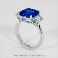 5.07 Ct. Blue Sapphire Ring, 14K White Gold 2