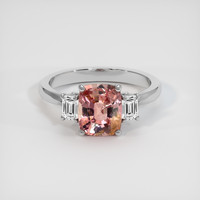 2.28 Ct. Padparadscha Sapphire Ring, 14K White Gold 1