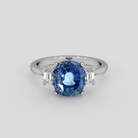 3.99 Ct. Blue Sapphire Ring, 14K White Gold 1