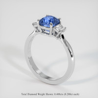2.24 Ct. Blue Sapphire Ring, 14K White Gold 2