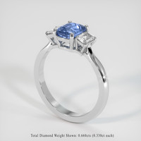 1.61 Ct. Blue Sapphire Ring, 14K White Gold 2