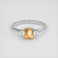 1.55 Ct. Peach Sapphire Ring, 14K White Gold 1