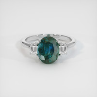 3.06 Ct. Sapphire Ring, 14K White Gold 1