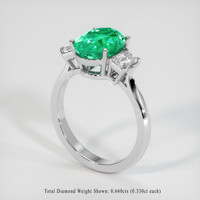 3.13 Ct. Emerald Ring, 18K White Gold 2