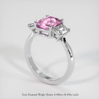 2.04 Ct. Pink Sapphire Ring, 18K White Gold 2