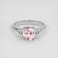 2.12 Ct. Padparadscha Sapphire Ring, 18K White Gold 1