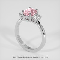 2.12 Ct. Padparadscha Sapphire Ring, 18K White Gold 2