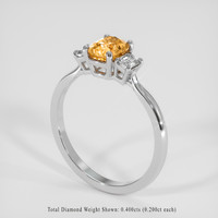 1.55 Ct. Peach Sapphire Ring, 18K White Gold 2