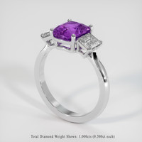 2.54 Ct. Purple Sapphire Ring, 18K White Gold 2