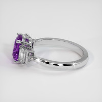 2.54 Ct. Purple Sapphire Ring, 18K White Gold 4