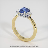 2.15 Ct. Blue Sapphire Ring, 14K White & Yellow 2