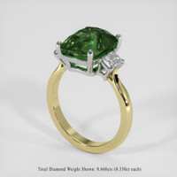 6.08 Ct. Green Sapphire Ring, 14K White & Yellow 2