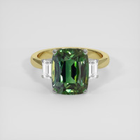 6.08 Ct. Green Sapphire Ring, 18K White & Yellow 1