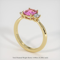 2.08 Ct. Pink Sapphire Ring, 10K Yellow Gold 2
