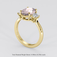 3.06 Ct. Peach Sapphire Ring, 14K Yellow Gold 2