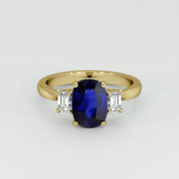 2.05 Ct. Blue Sapphire Ring, 18K Yellow Gold 1