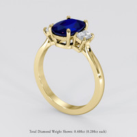 2.05 Ct. Blue Sapphire Ring, 18K Yellow Gold 2