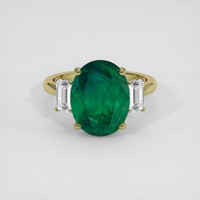 6.40 Ct. Emerald Ring, 18K Yellow Gold 1