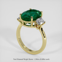 6.40 Ct. Emerald Ring, 18K Yellow Gold 2