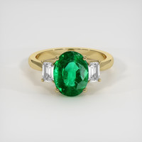 2.77 Ct. Emerald Ring, 18K Yellow Gold 1