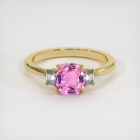 2.08 Ct. Pink Sapphire Ring, 18K Yellow Gold 1