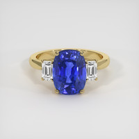 4.48 Ct. Blue Sapphire Ring, 18K Yellow Gold 1