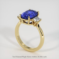 4.48 Ct. Blue Sapphire Ring, 18K Yellow Gold 2