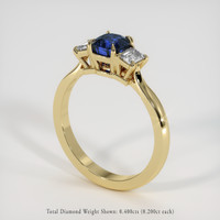 1.09 Ct. Blue Sapphire Ring, 18K Yellow Gold 2