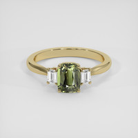2.04 Ct. Green Sapphire Ring, 18K Yellow Gold 1