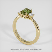 2.04 Ct. Green Sapphire Ring, 18K Yellow Gold 2