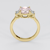 3.06 Ct. Peach Sapphire Ring, 18K Yellow Gold 3