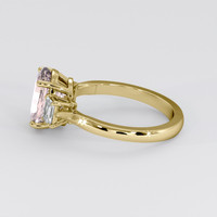 3.06 Ct. Peach Sapphire Ring, 18K Yellow Gold 4