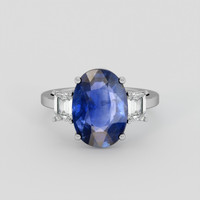 6.27 Ct. Blue Sapphire Ring, Platinum 950 1