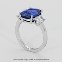 6.27 Ct. Blue Sapphire Ring, Platinum 950 2