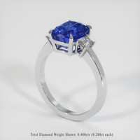 4.09 Ct. Sapphire Ring, 14K White Gold 2