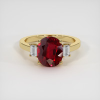 4.52 Ct. Ruby Ring, 18K Yellow Gold 1