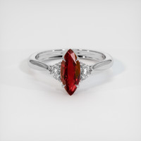 1.13 Ct. Ruby Ring, Platinum 950 1