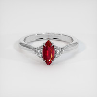 0.57 Ct. Ruby Ring, Platinum 950 1