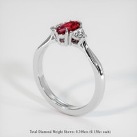 0.57 Ct. Ruby Ring, Platinum 950 2