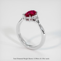 1.24 Ct. Ruby Ring, Platinum 950 2